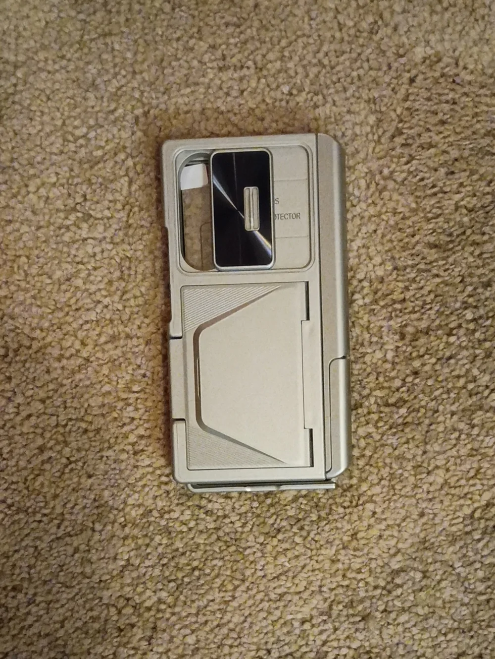 Samsung Galaxy Z Fold Cellphone Case with Screen Protector - Clear/Gray